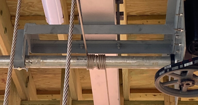 Boat Lift Cable Pulley Mechanism Boathouse Closeup