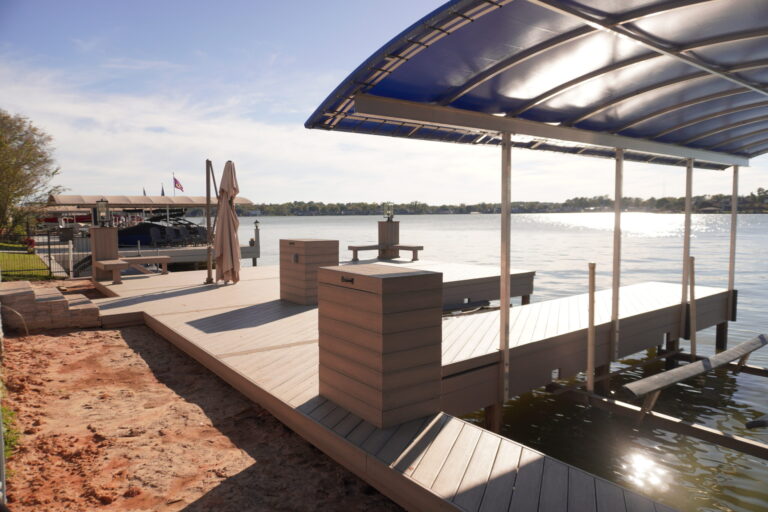 Composite Dock Covered Slip Bench Storage Lake Conroe