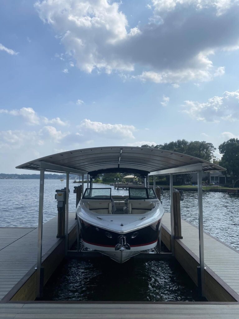 Covered Boat Slip Aluminum Canopy Cable Lift Lake Conroe