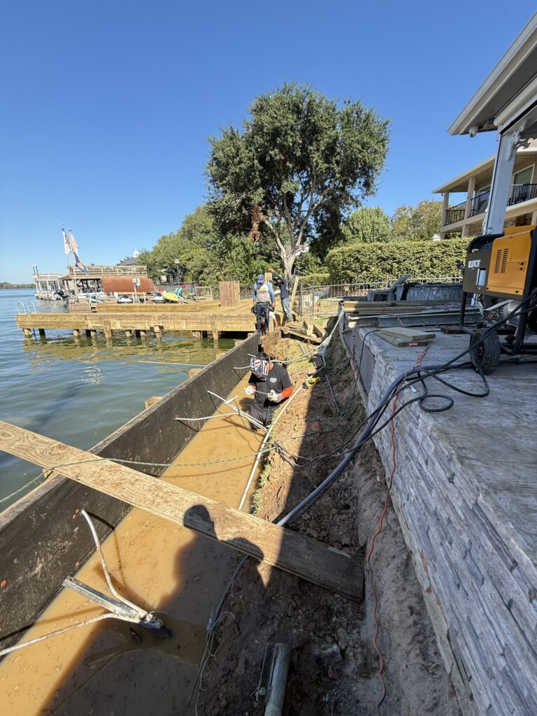 Dock Piling Installation Machinery Lakefront