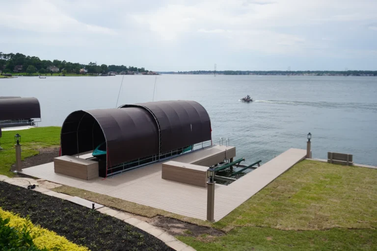 Double Covered Boathouse Barrel Arch Lake Conroe
