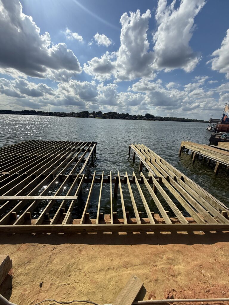 New Wood Dock Framing Construction Lakeshore