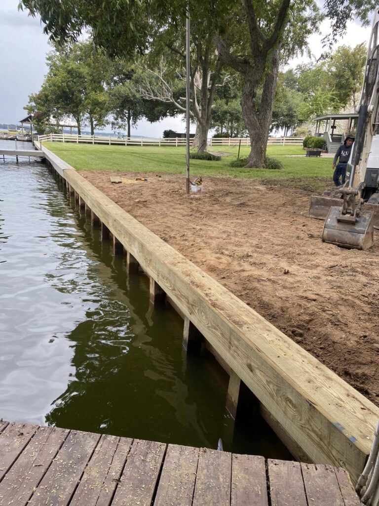 Wood Bulkhead Cap Installation Lakeshore Excavator
